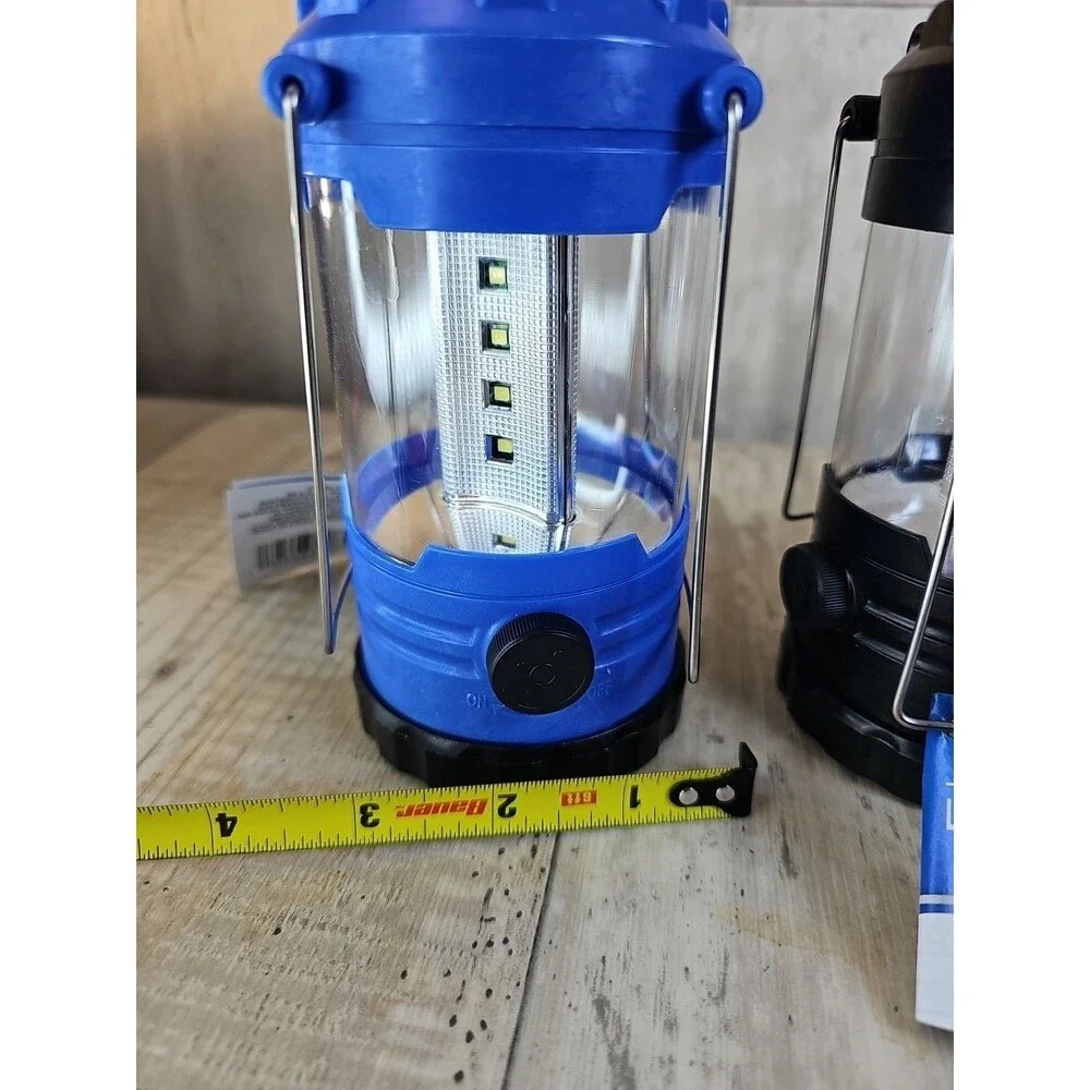 Lot of 3 Camping - Utility LED Lanterns AA Battery Powered, Red Blue Black New